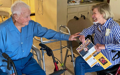 Donna Visits with Centenarian Supporter H.B. “Boots” Claunts