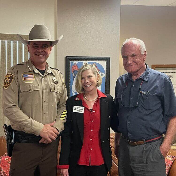 Sheriff David Rhodes, Donna and Barry Goldwater Sr.